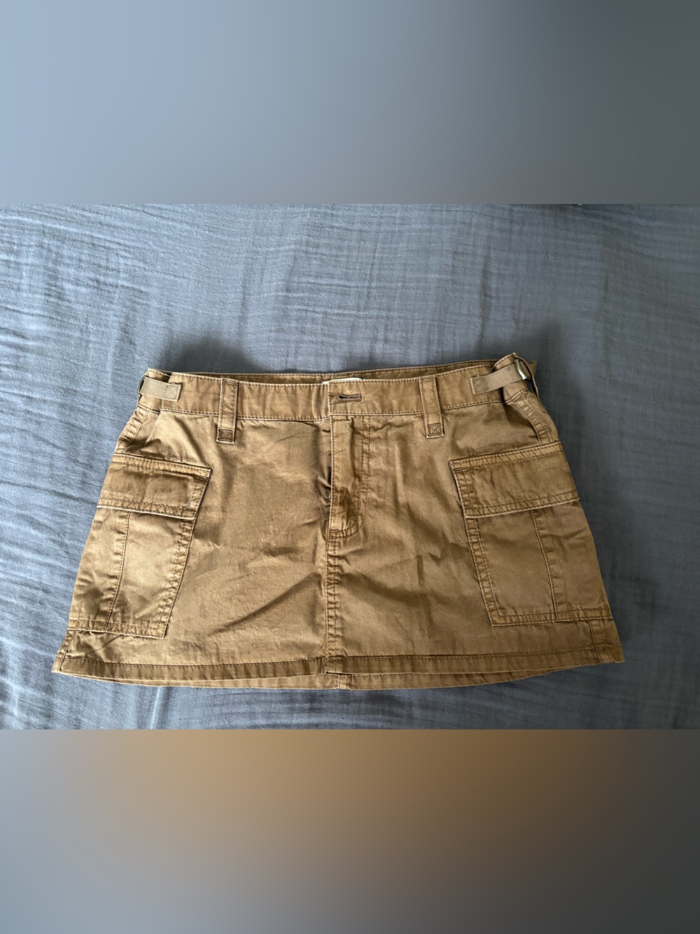 Brown cargo mini skirt